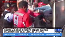 ¡Asaltante motorizado tirotea a mujer en bo. La Leona!