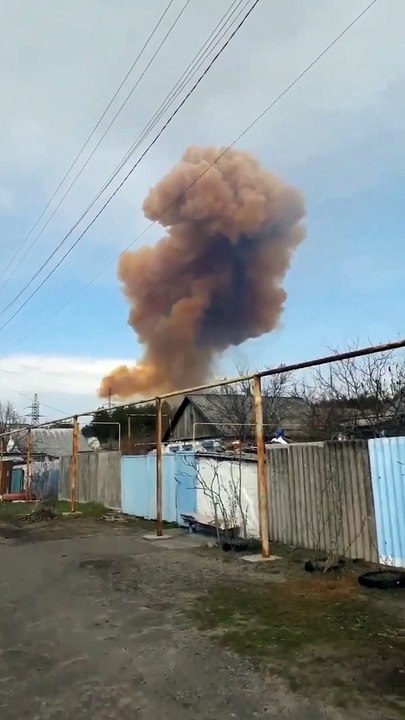 Russians hit a nitric acid tank in Rubizhna Luhansk Oblast Ukraine