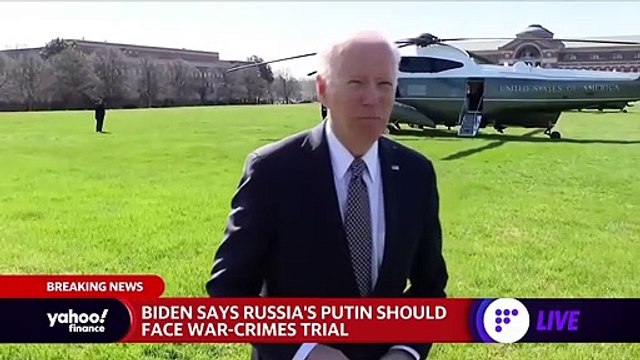 Russia-Ukraine war Biden says Putin should face trial for war crimes