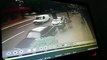 Vídeo mostra motociclista sendo arremessado na via após colisão com utilitário no Centro