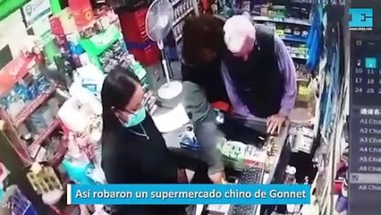 Así robaron un supermercado chino de Gonnet