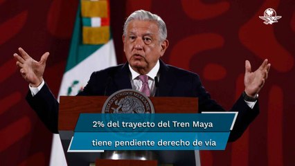 AMLO amaga con expropiar terrenos faltantes para la construcción del Tren Maya