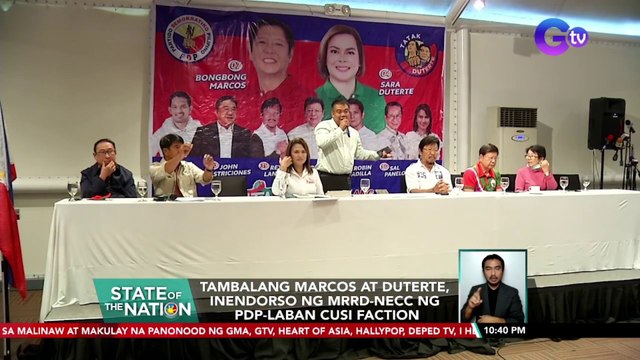 Tambalang Marcos at Duterte, inendorso ng MRRD-NECC ng PDP-Laban Cusi faction | SONA
