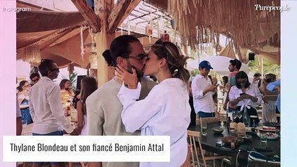 Thylane Blondeau amoureuse : fougueux bisou de son fiancé Benjamin pour ses 21 ans