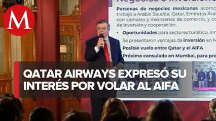 Hay planes para un vuelo de Qatar al aeropuerto en Santa Lucía: Ebrard