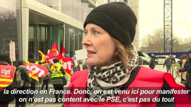 Londres: Manifestation des employés français de Marks & Spencer