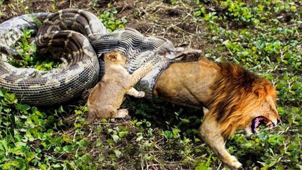 Incredible! Watch an Anaconda Devour a Lion 🐍🦁