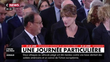 VIDEO - Carla Bruni choquée par François Hollande aux obsèques de Jacques Chirac : ce qu'il lui a dit