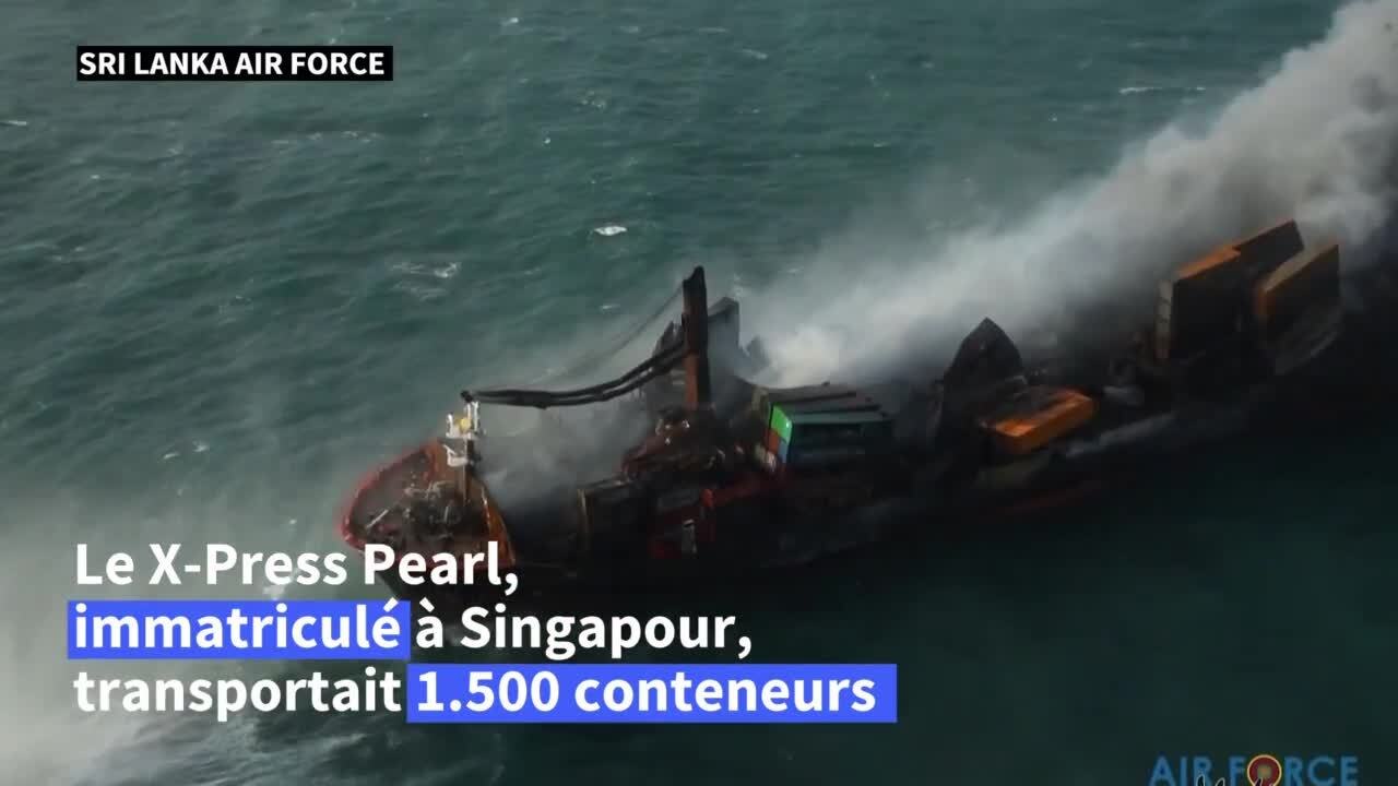 Navire en feu au Sri Lanka: interrogatoire de l...