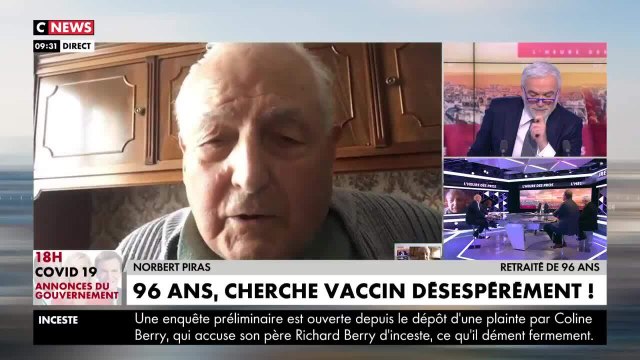 VIDEO - Je ne veux pas mourir : chez Pascal Praud, l'émouvant témoignage d'un homme de 96 ans qui n'arrive pas à se faire vacciner