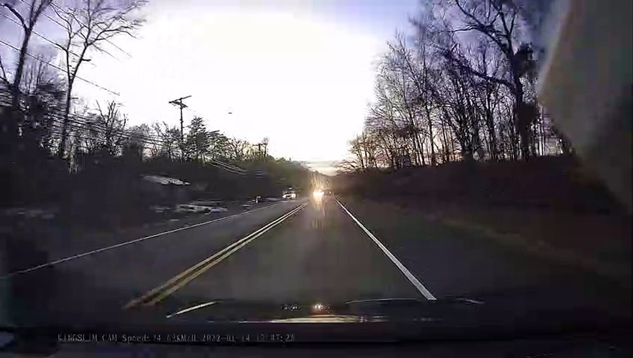 Three Car Collision Recorded on Dashcam