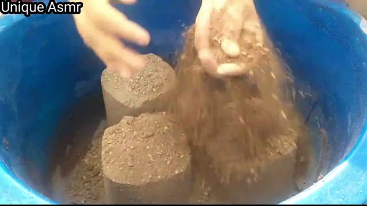 Red Dirt Gritty Sand Cement Dry Water Crumbles Satisfying Cr: Unique ASMR❤