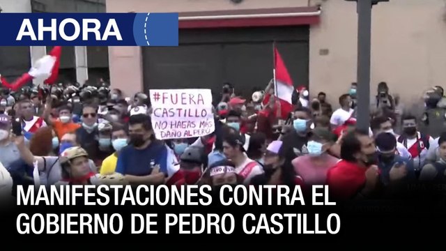 Manifestantes en #Perú se concentran contra el gobierno de Pedro Castillo - #05Abr - Ahora
