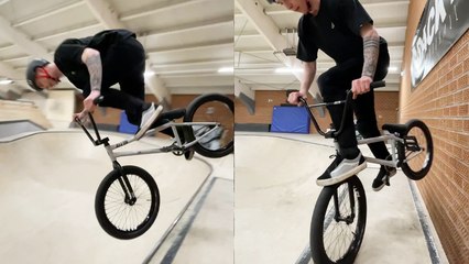 'Bike enthusiast UPS the ANTE by trying a 'No-Hands Vader Slide''