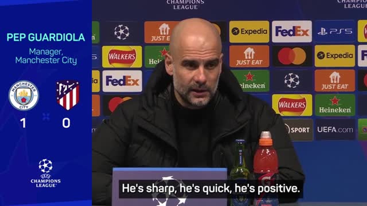 Guardiola praises Man City duo after Atlético win