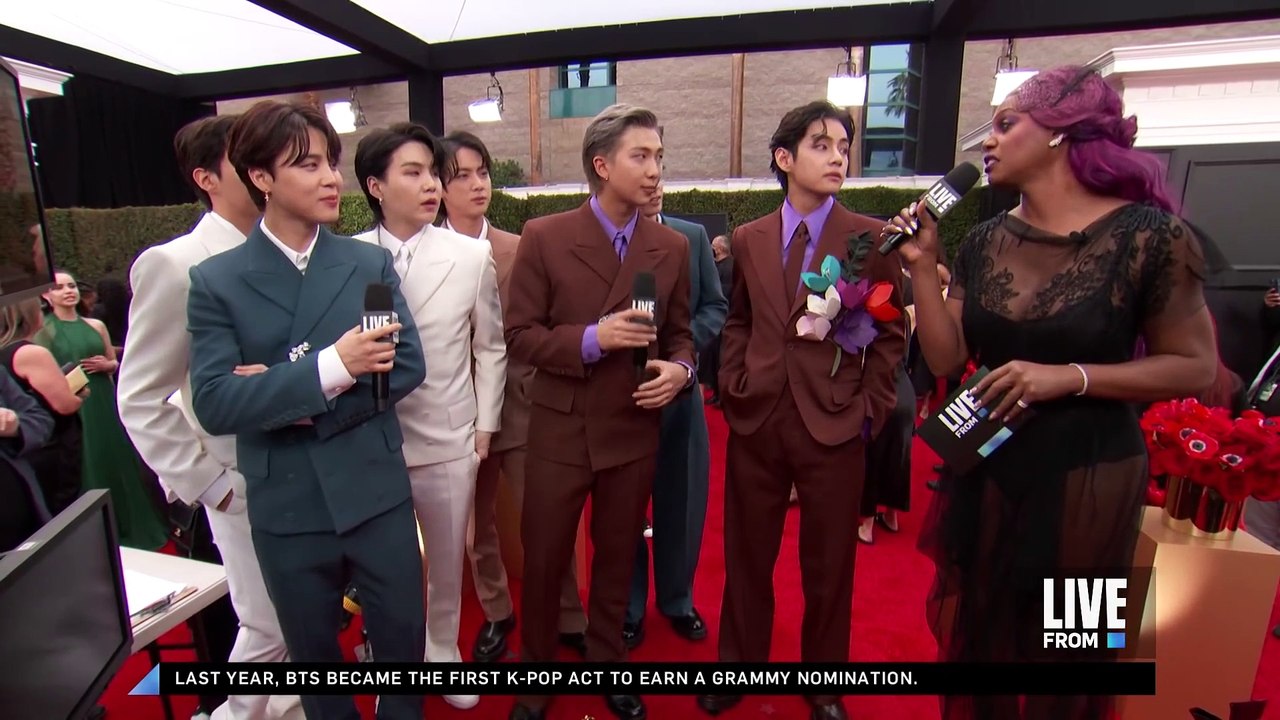 BTS Share Their DREAM Collaboration at Grammys 2022 - E! Red Carpet & Award Shows