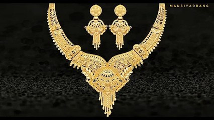 One Gram Gold Original Wax Forming Work Premium Golden Necklace Jewellery Set