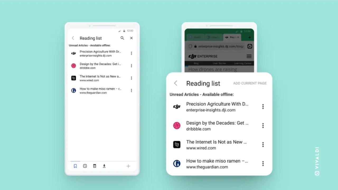 Vivaldi on Android adds a Reading List and make...