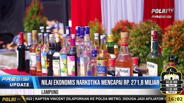 PRESISI UPDATE 16.00 WIB : Polda Lampung ungkap Kasus Narkoba dan Pemusnahan Barang Bukti Narkotika