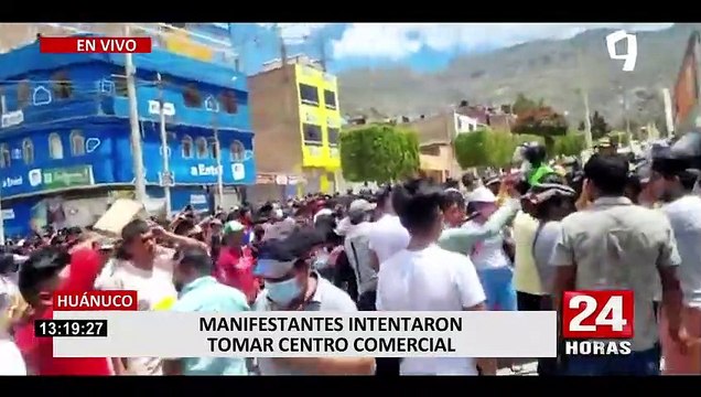 Huánuco: manifestantes intentaron tomar centro comercial