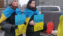 Manifestation de Promote Ukraine devant le Conseil européen après la découverte de nombreux corps à Boutcha