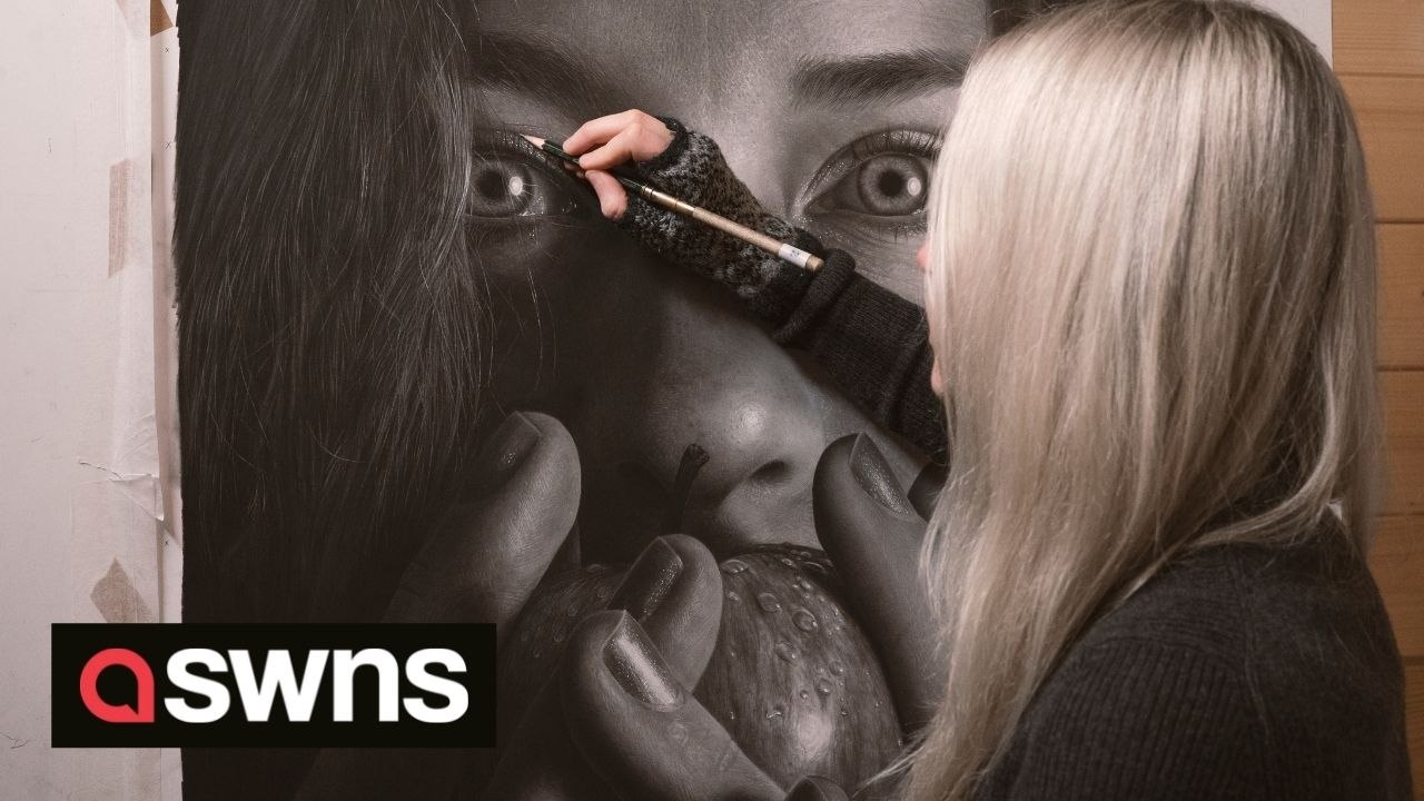 Artist spends up to 100 hours on hyper-realistic drawings insisting anyone can master the skill with practice