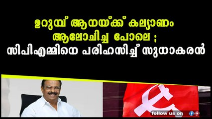 ഉറുമ്പ് ആനയ്ക്ക് കല്യാണം ആലോചിച്ച പോലെ ; സിപിഎമ്മിനെ പരിഹസിച്ച് സുധാകരൻ