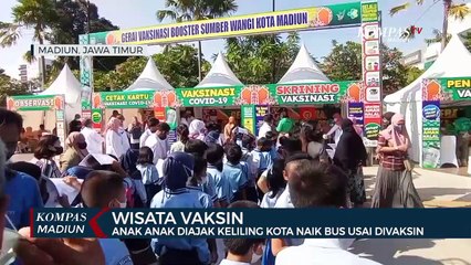 Wisata Vaksin, Anak Anak Diajak Keliling Kota Naik Bus Usai Divaksin