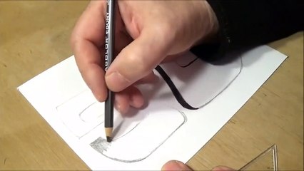 Floating Number 5 - How to Draw Number Five - 3D Trick Art - VamosART