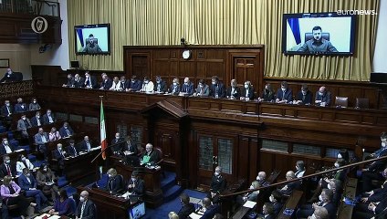 Zelensky parla del massacro di Bucha al Parlamento irlandese