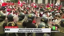 Inmovilización Social: Protestantes se enfrentan a policías en las afueras del Congreso