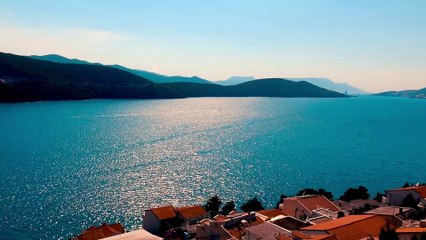 Aerial view over bay of Neum in Bosnia and Herzegovina.