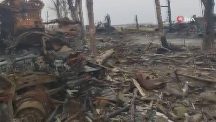 Rus ordusunun geri çekildiği Gostomel’de savaşın izleri görüntülendi