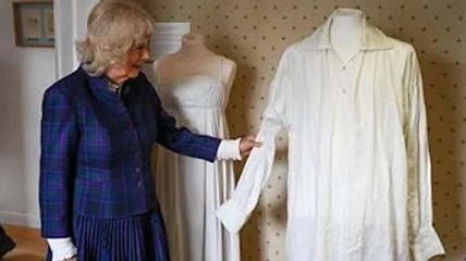 Camilla in funny quip as she inspects Colin Firth Pride and Prejudice shirt