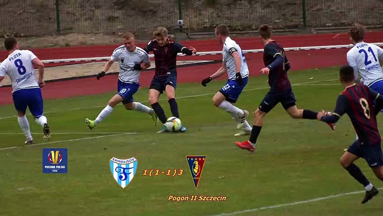 Pucharu Polski Bramki z meczu Flota Świnoujście 1 - 3 ( 1 - 1 ) Pogoń II Szczecin