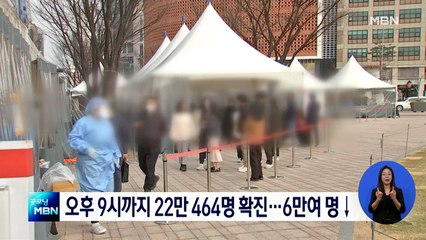 오후 9시까지 22만 464명 확진…전날보다 6만 798명 줄어