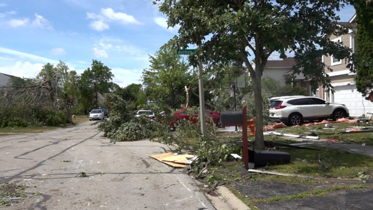 Surveying tornado damage after severe weather