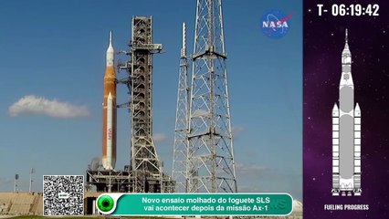 Novo ensaio molhado do foguete SLS vai acontecer depois da missão Ax-1