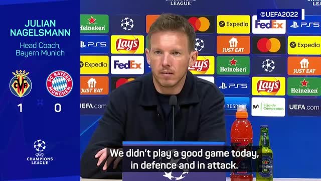 Bayern 'lucky' with narrow defeat - Nagelsmann