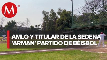 AMLO y secretario de la Sedena arman partido de beisbol; “tiramos la polilla”