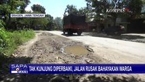 Warga Berharap Jalan Raya Solo - Puwodadi yang Rusak Berlubang Segera Diperbaiki