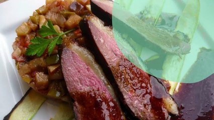 Magret de canard aux épices et ratatouille aigre-douce