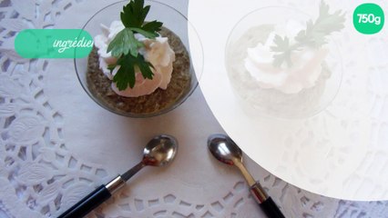 Verrines de cappuccino de cèpes et sa chantilly au lard fumé