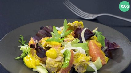 Salade fraîche thon, pamplemousse et moutarde