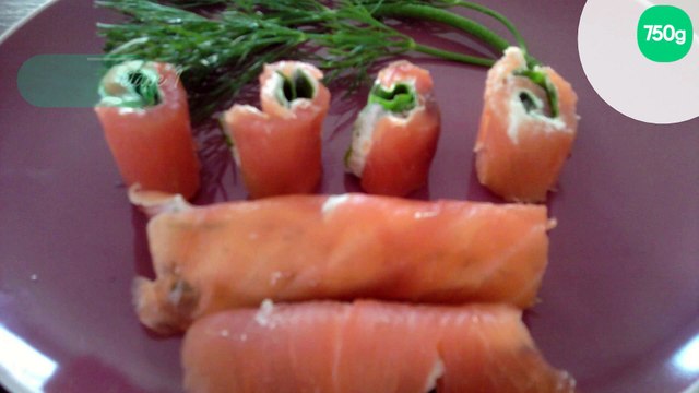 Roulés de saumon au fromage frais