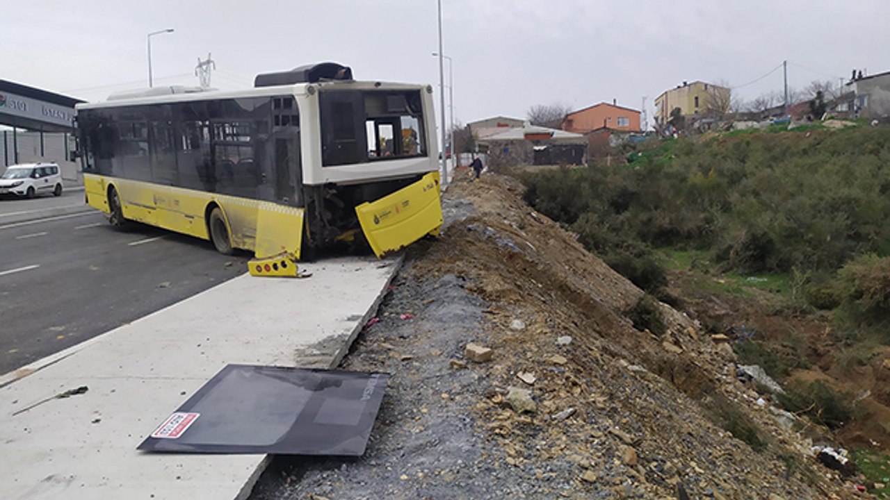 Başakşehir’de İETT otobüsü şarampole uçtu: Facianın eşiğinden dönüldü