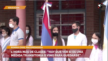 1 hora más de clases “Hay que ver si es una medida transitoria o vino para quedarse