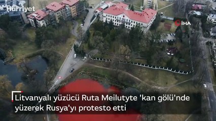 Litvanyalı yüzücü Ruta Meilutyte 'kan gölü'nde yüzerek Rusya'yı protesto etti