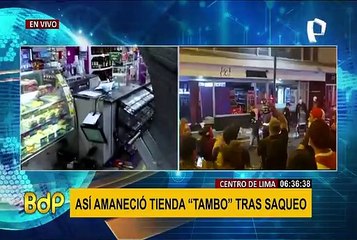 Vandalismo en Cercado de Lima: Turba saquea dos tiendas Tambo durante protestas