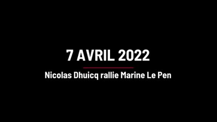 Nicolas Dhuicq lâche Éric Zemmour pour soutenir Marine Le Pen